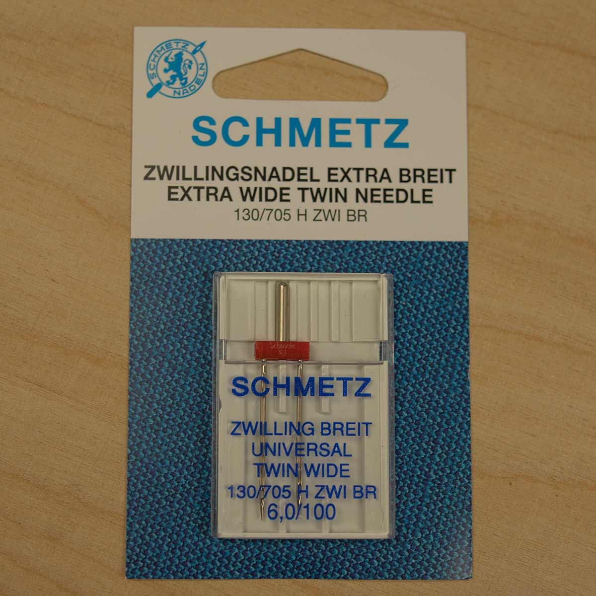Schmetz - Nähmaschinen Zwillingsnadel / 100/6,0 mm / universal extra weit/ 130/705 H