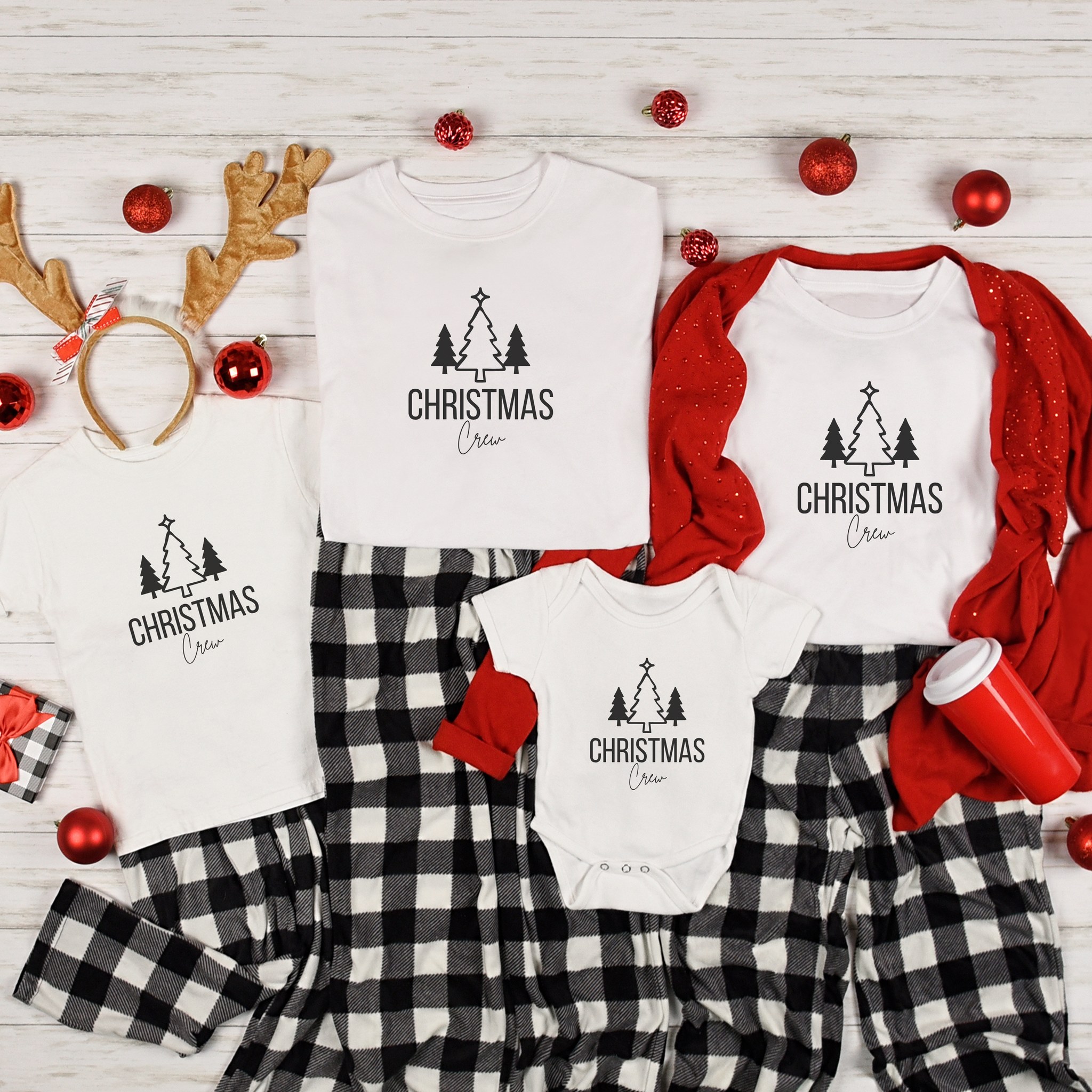 Christmas Crew mit Tannenbäumen — Plotterdatei (SVG)