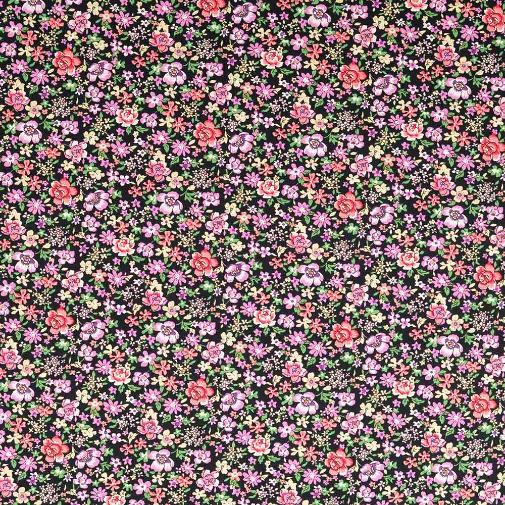 Popeline Druck - Blumen in rosa und pink