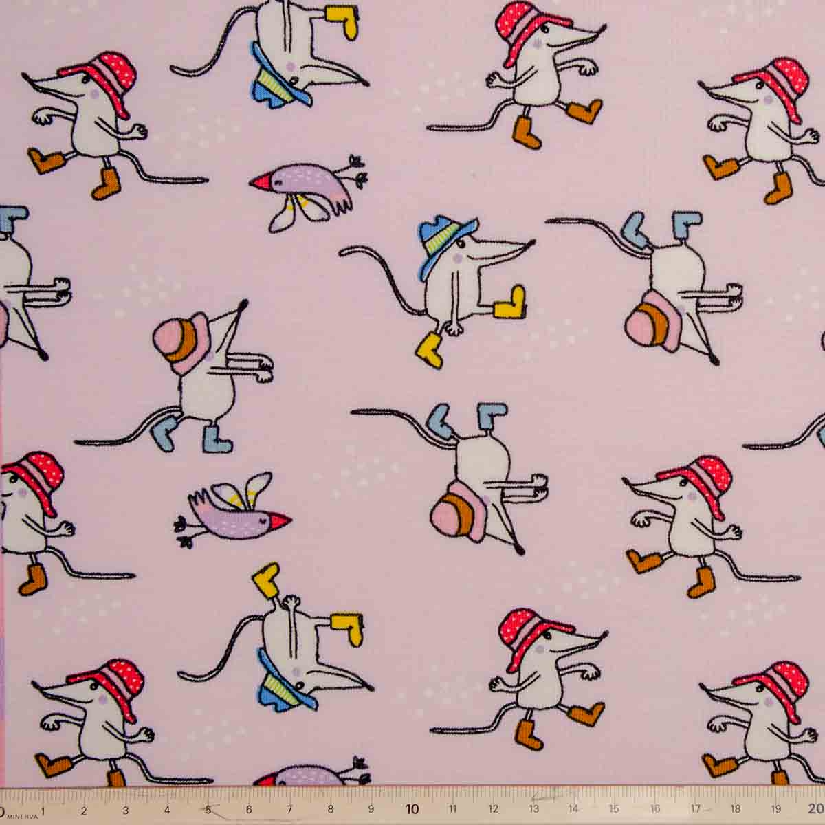 Jersey digital Druck - Öko Tex - Katz&Maus auf rosa - Panel 150cmx80cm
