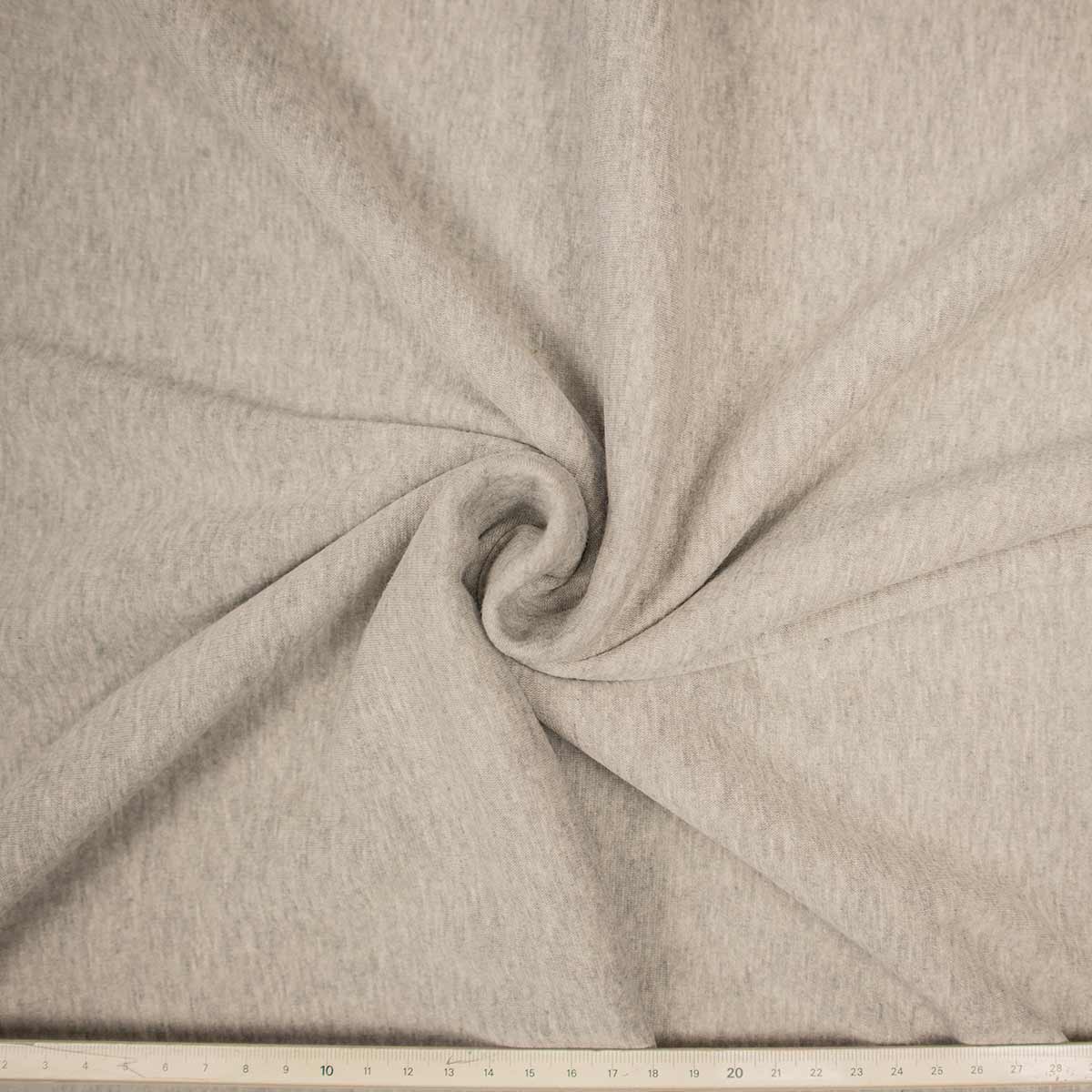 Sweatstoff - innen weich - grau meliert