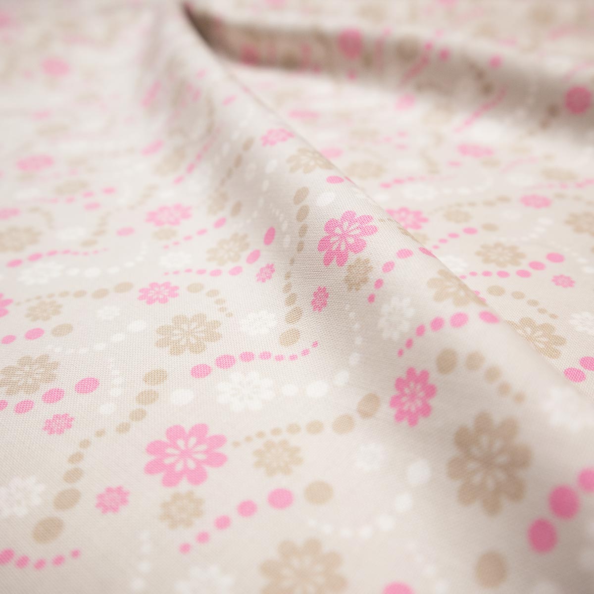 Baumwoll Organic mit Muster - rosa Blümchen